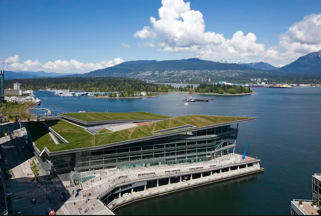 aerial view of the Vancouver Convention Centre