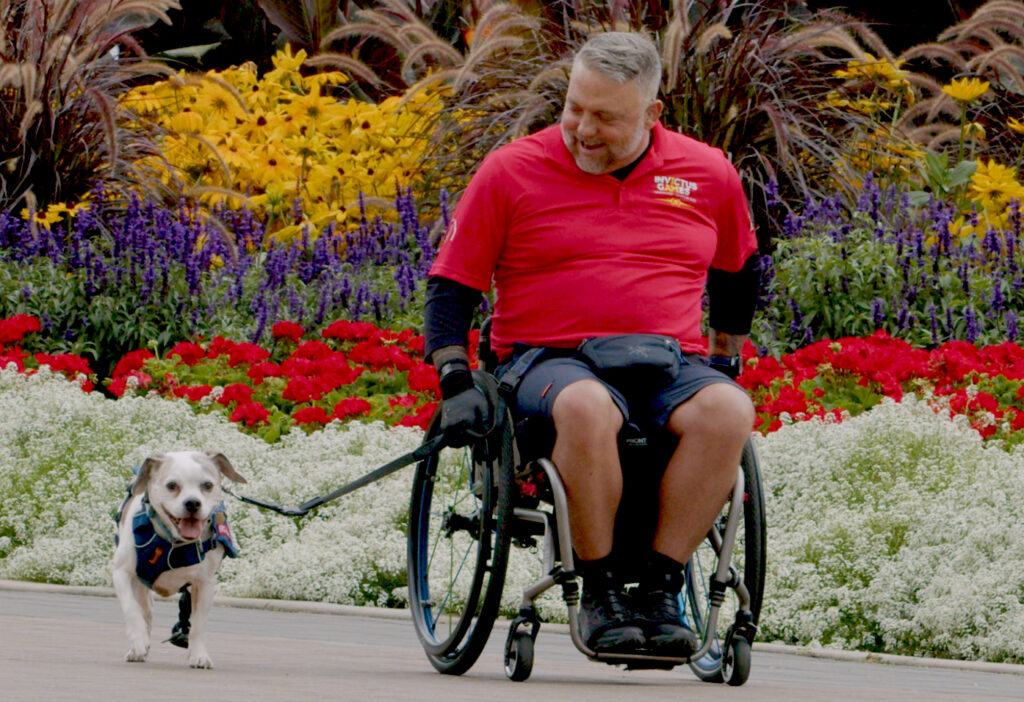 Team Canada competitor Robert Pullen with his dog